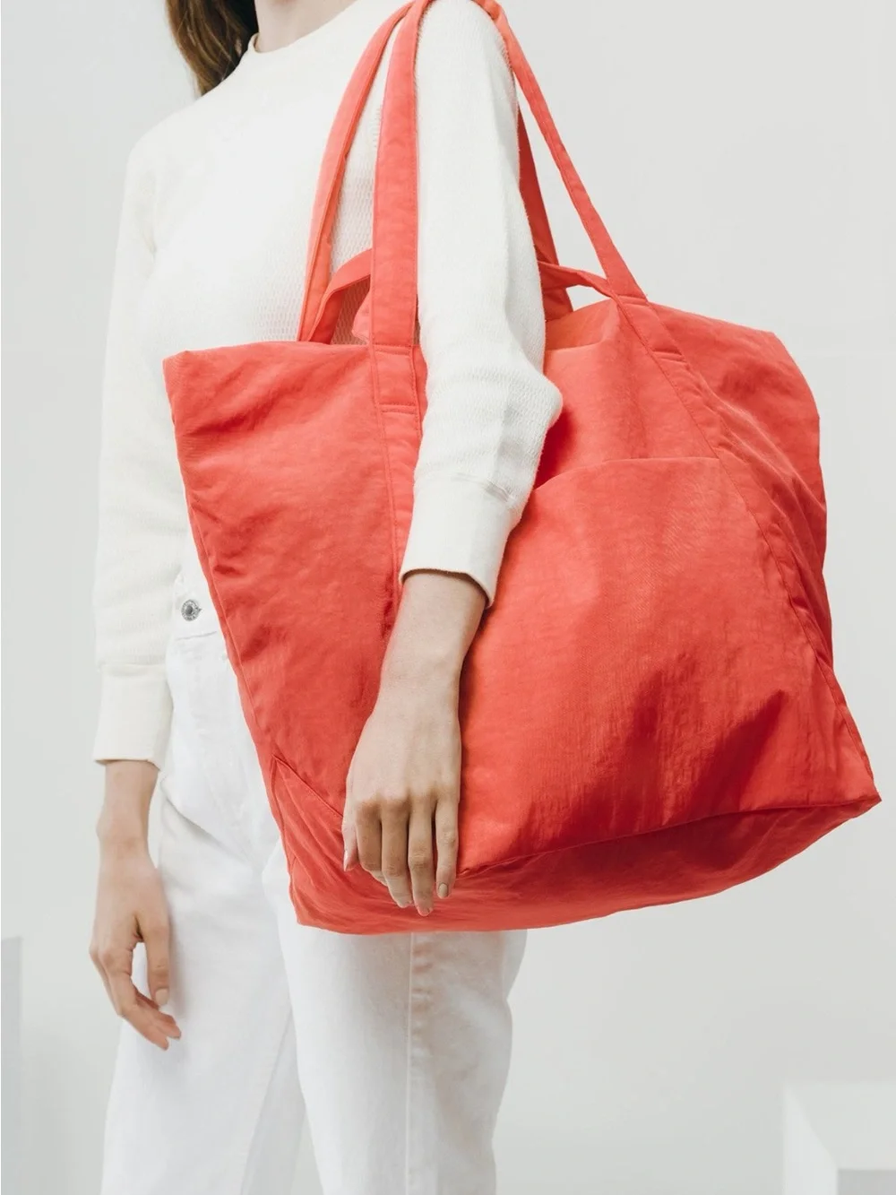 Baggu Poppy Cloud Large Travel Coral Tote Bag